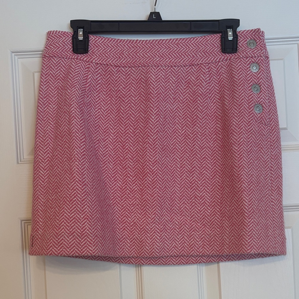 Vineyard Vines Pink Herringbone Mini Skirt
